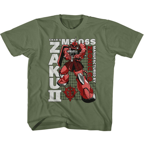 Mobile Suit Gundam Zaku II Youth T-Shirt - Olive