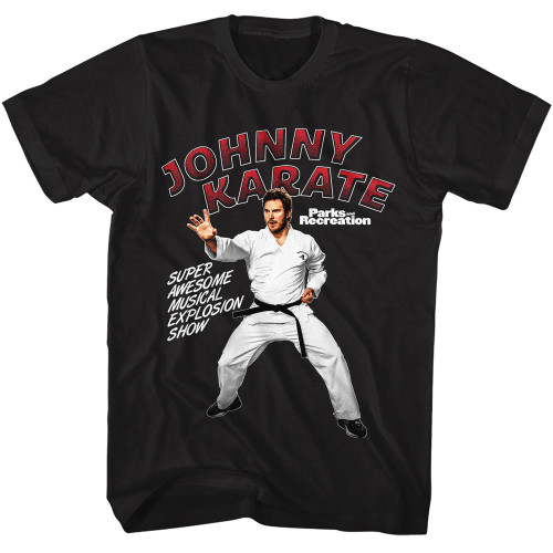 Parks And Recreation Johnny Karate T-Shirt - Black 