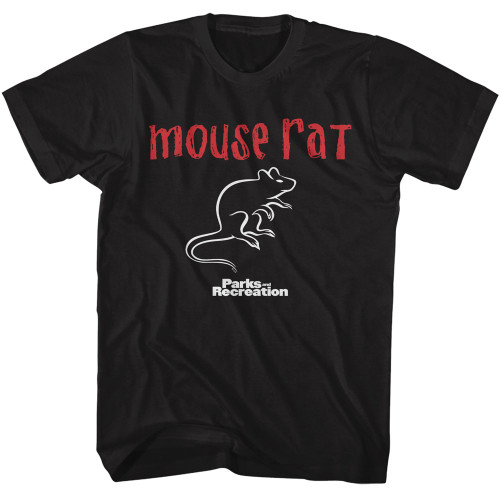 Parks And Recreation Mouse Rat T-Shirt - Black 