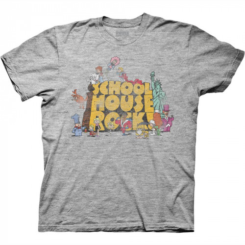 Schoolhouse Rock! Icons and Logo T-Shirt - Gray