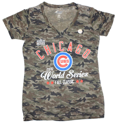 MLB Chicago Cubs 2016 World Series Fall Classic Women's Camo T-Shirt