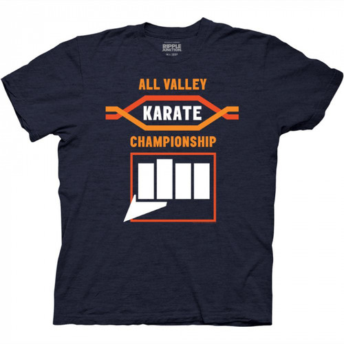 Karate Kid Cobra Kai All Valley Logo and Fist Tee Shirt - Blue