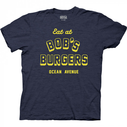 Bob's Burgers Eat At Bob's New Jersey Shirt - Heather Navy