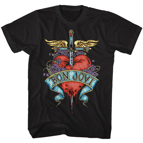 Bon Jovi ???Heart and Dagger??? Logo T-Shirt | Classic Band Tees