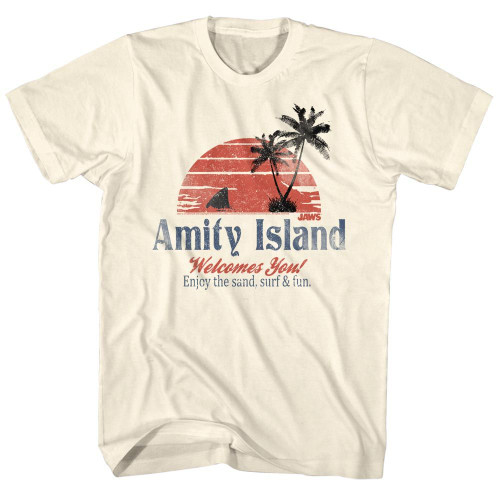 JAWS Amity Island Welcomes You T-Shirt - Tan