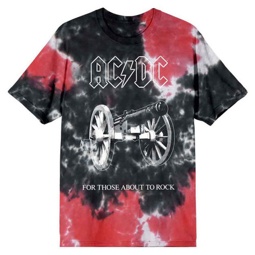 AC/DC About To Rock Tie Dye T-shirt - Red & Black