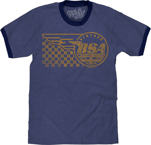 BSA Vintage Motor Cycles T-Shirt - Light Blue