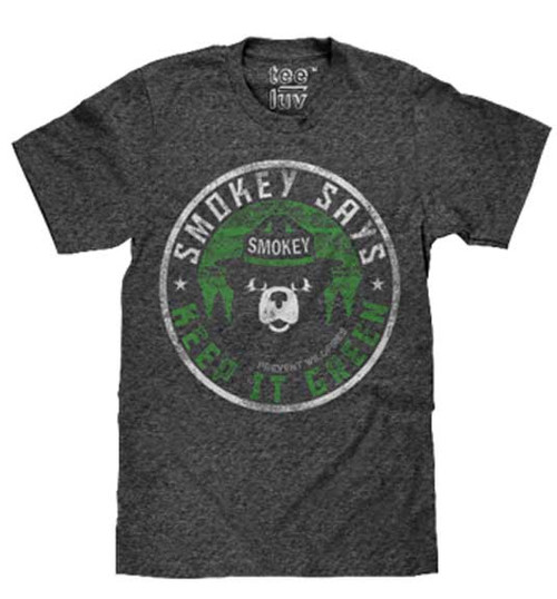 Smokey The Bear Says Keep it Green T-Shirt - Gray