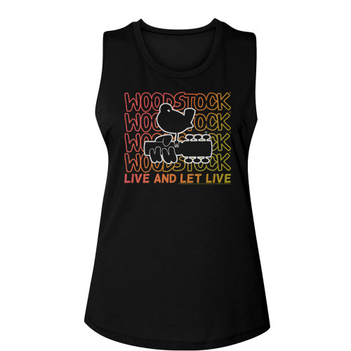 Woodstock Live and Let Live Women's Tank Top - Black