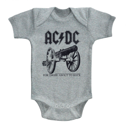 AC/DC For Those About To Rock Baby Onesie - Gray