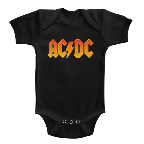 AC/DC Orange Logo Baby Onesie - Black