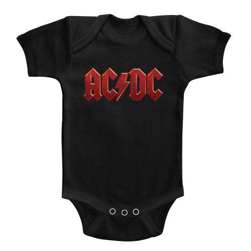 AC/DC Red Logo Baby Onesie - Black