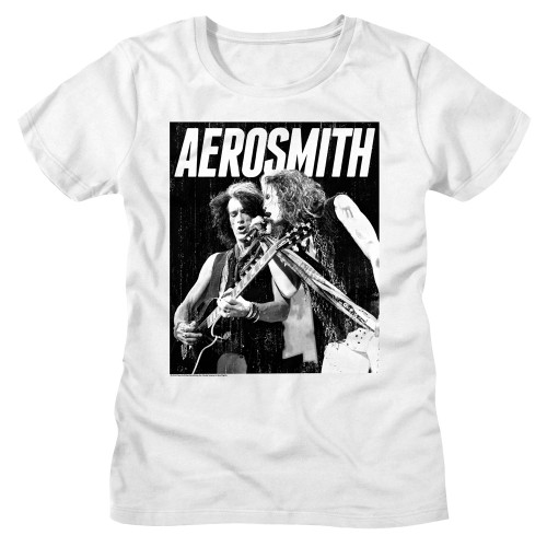 Aerosmith Black and White Woman's T-Shirt - White