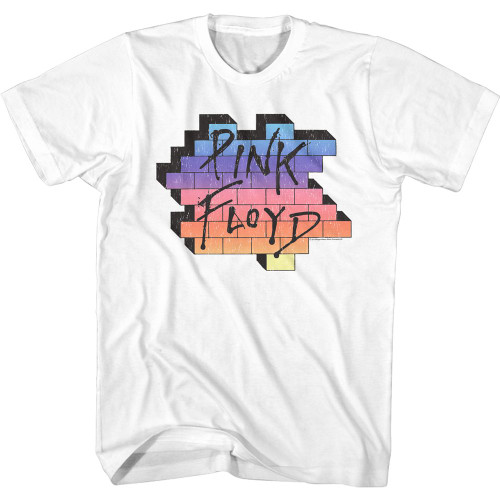 Pink Floyd Distressed Rainbow Wall T-Shirt - White