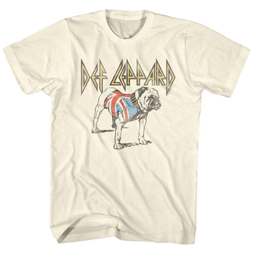 Def Leppard Union Jack Bulldog T-Shirt - Tan