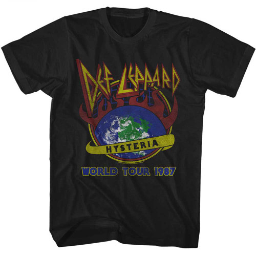 Def Leppard Hysteria World in Flames T-Shirt - Black