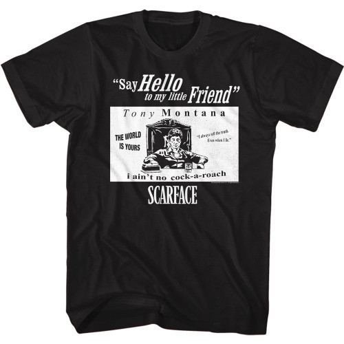 Scarface Famous Quotes T-Shirt - Black