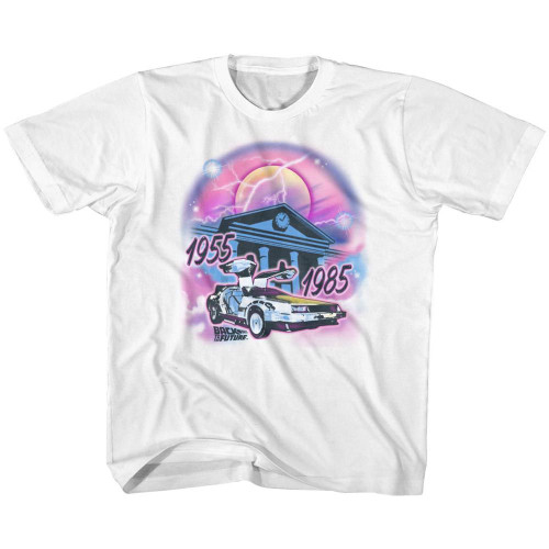 Back To The Future Airbrush Photo Youth T-Shirt - White