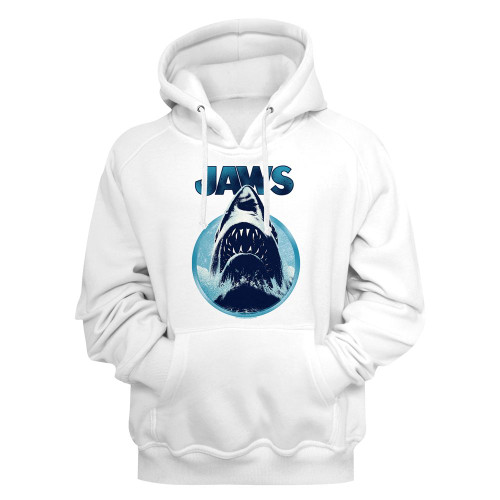 JAWS Blue Circle Shark Hoodie - White