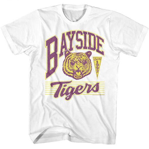 Saved By The Bell 90's Bayside Tiger's T-Shirt - White