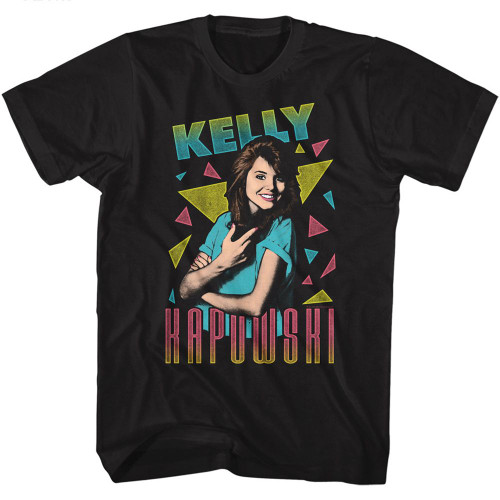 Saved By The Bell Kelly Kapowski Portrait T-Shirt - Black