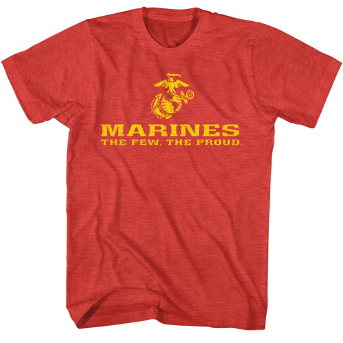US Marines Yellow Logo T-Shirt - Red