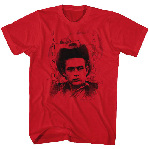 James Dean Portrait Artwork T-Shirt - Red