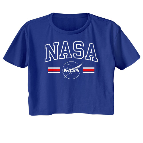 NASA Stripes Women's Crop Top - Blue