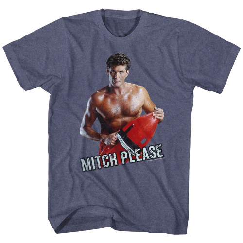 Baywatch Mitch Please T-Shirt - Blue