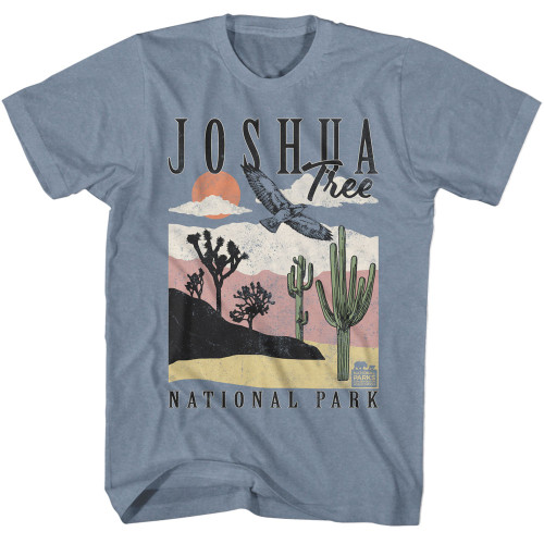 National Parks Foundation Joshua Tree Landscape T-Shirt - Blue