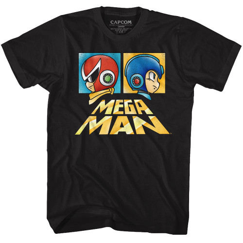 Mega Man Gold Logo T-Shirt - Black