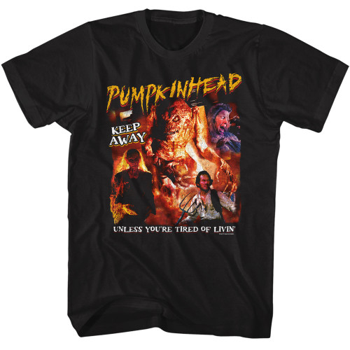 Pumpkin Head Scene Collage T-Shirt - Black