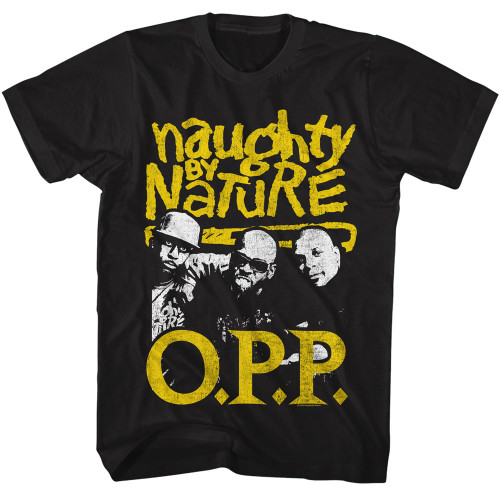 Naughty By Nature Distressed O.P.P. T-Shirt - Black