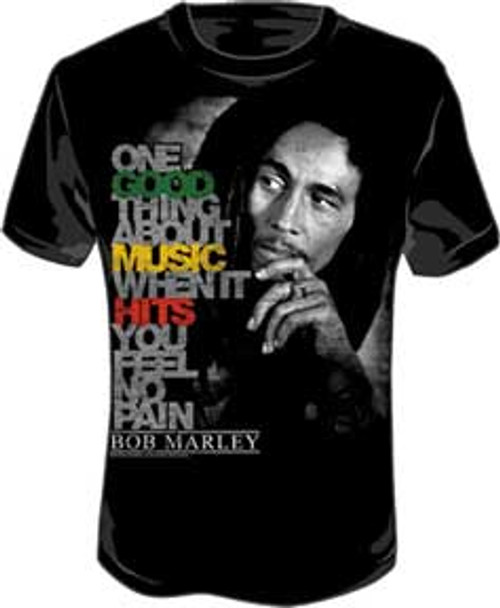 Bob Marley Good Music Hits T-Shirt - Black