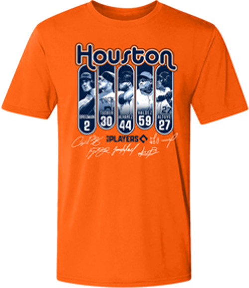 Houston Astros Players Stencil T-Shirt - Orange