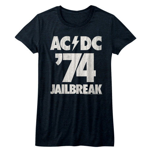 AC/DC Jailbreak Ladies T-Shirt - Navy Blue Heather