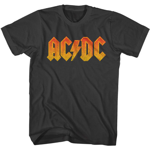 AC/DC Distress Orange T-Shirt - Black