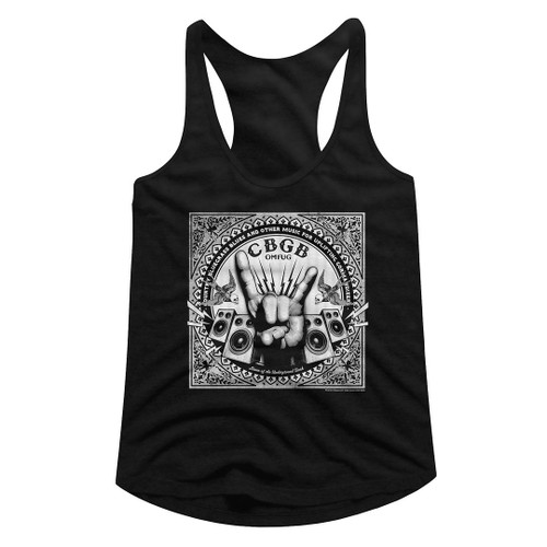 CBGB - Rock Hand Ladies Tank Top - Black