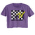 MTV Checkered Ladies Crop Top - Purple