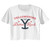 Yellowstone Dutton Ranch Founded 1886 Ladies Crop Top - White