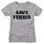 Ferris Bueller's Save Ferris Ladies T-Shirt - Gray