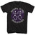 Spooky Scary Skeletons Purple Spiral T-shirt - Black