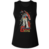 Mobile Suit Gundam Poster Ladies Muscle Tank Top - Black 