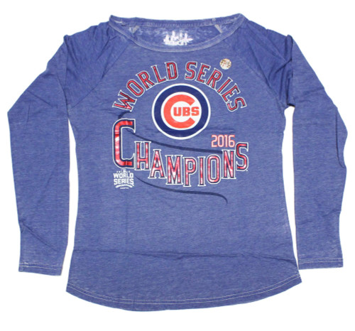 Chicago Cubs Shirt Youth Large Gray Long Sleeve MLB World Series Champions  Boys