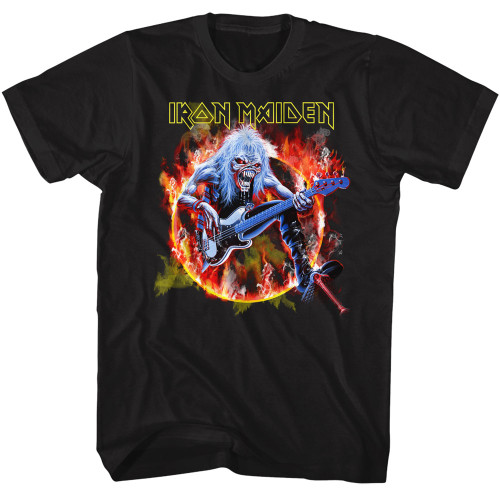 Iron Maiden Flaming Circle T-Shirt | OldSchoolTees.com