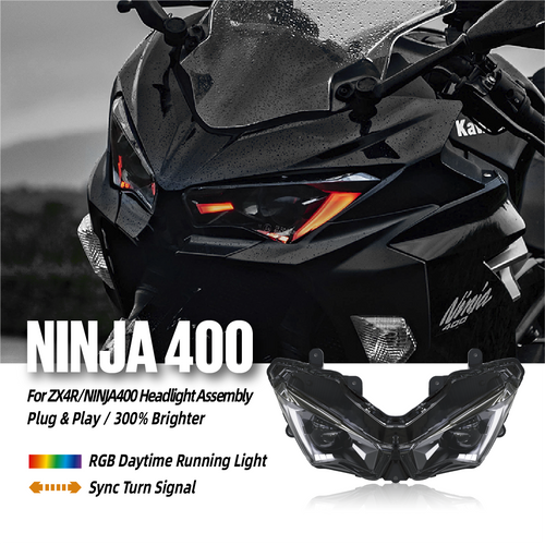 Fit for Kawasaki Ninja 400 2015+ LED Angel Eye Headlight Assembly