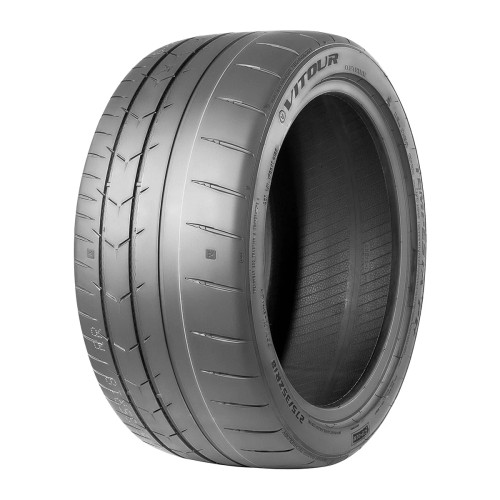Vitour Tempesta P1 Extreme Performance Summer tire with asymmetric tread pattern on dry pavement.