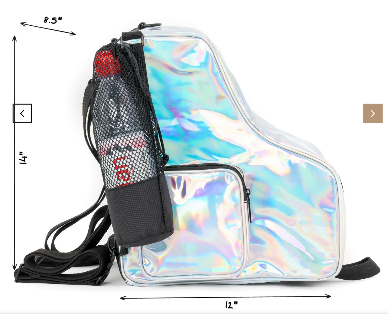reewheelin' Roller Skate Crossover Bag-Pack - Glam Glitter Rainbow Black
