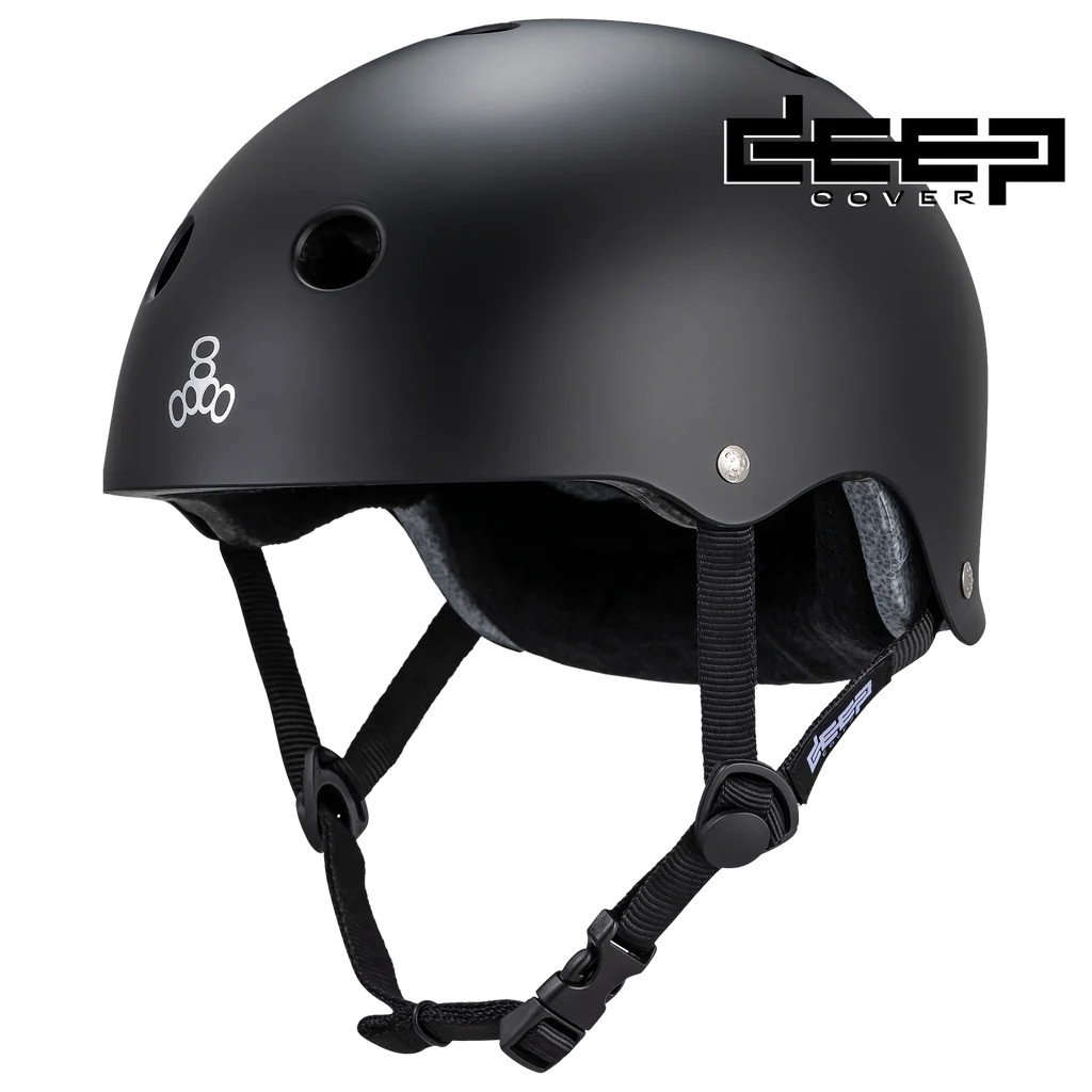 Wicked Skatewear | Triple 8 Deep Cover Helmets - Black Matte