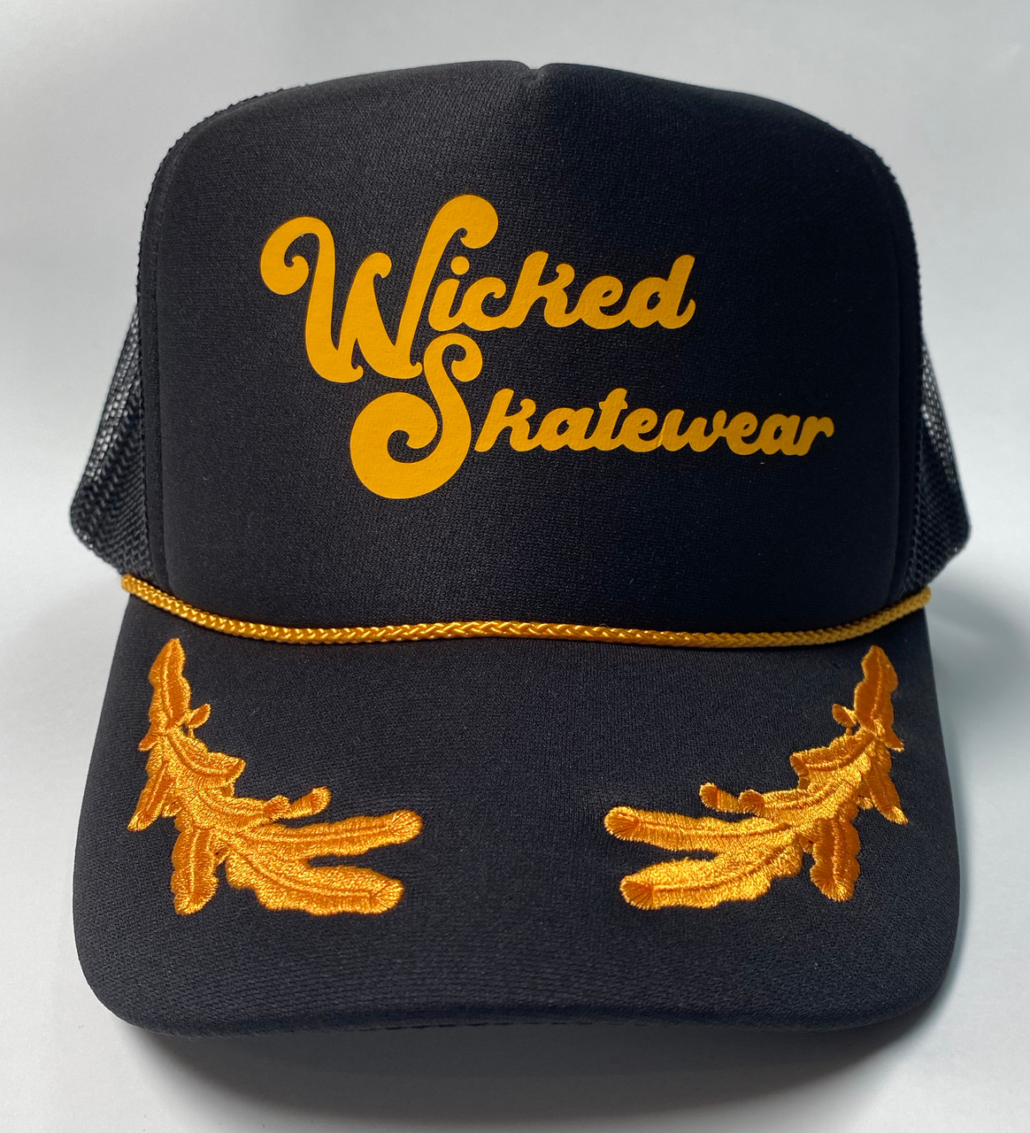 Black and gold sales trucker hat